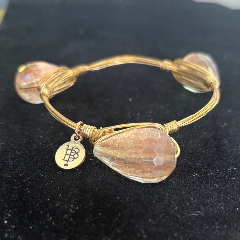 Bourbon & Bowties Gold Wire Bracelet with Teardrop Charms
